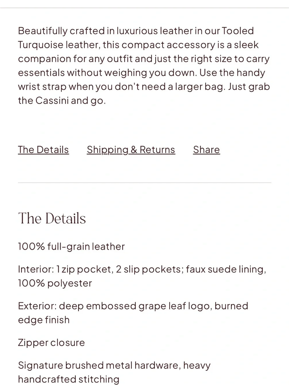 Patricia Nash Cassini Tooled Leather Wristlet Turquoise